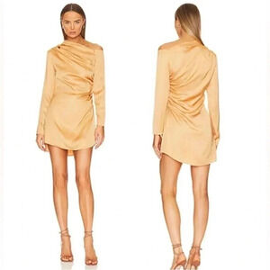 A.L.C Jamie satin dress in Tawny